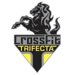 CrossFit Trifecta logo with a black lion and gray-yellow shield emblem