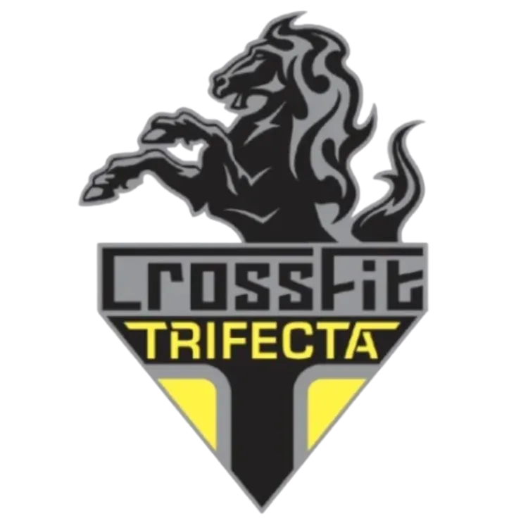 CrossFit Trifecta logo with a black lion and gray-yellow shield emblem