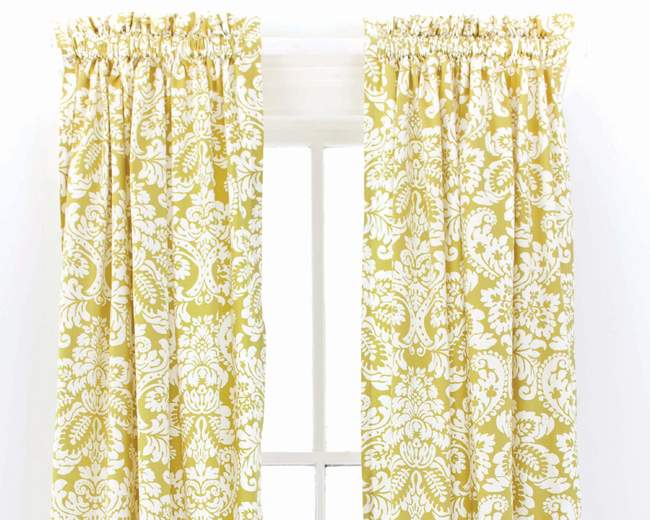 Yellow Patterned Window Panel, Bedding Store in New York, NY