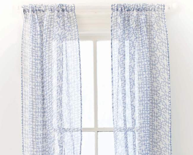 Blue Sheer Window Panel, Bedding Store in New York, NY