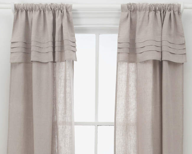 Taupe Cascade Topper Window Panel, Bedding Store in New York, NY