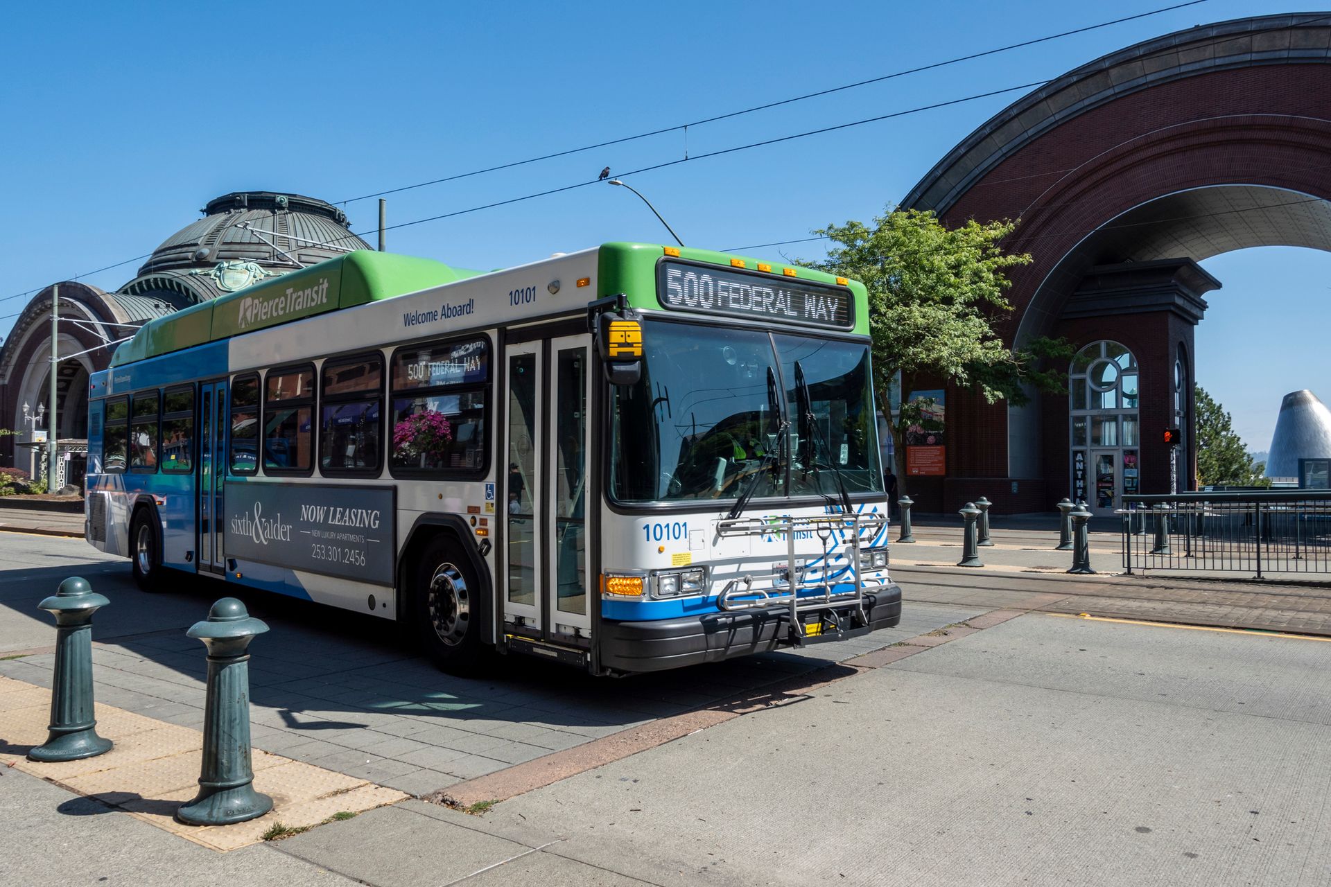 Bus in Downtown Tacoma near Union Station