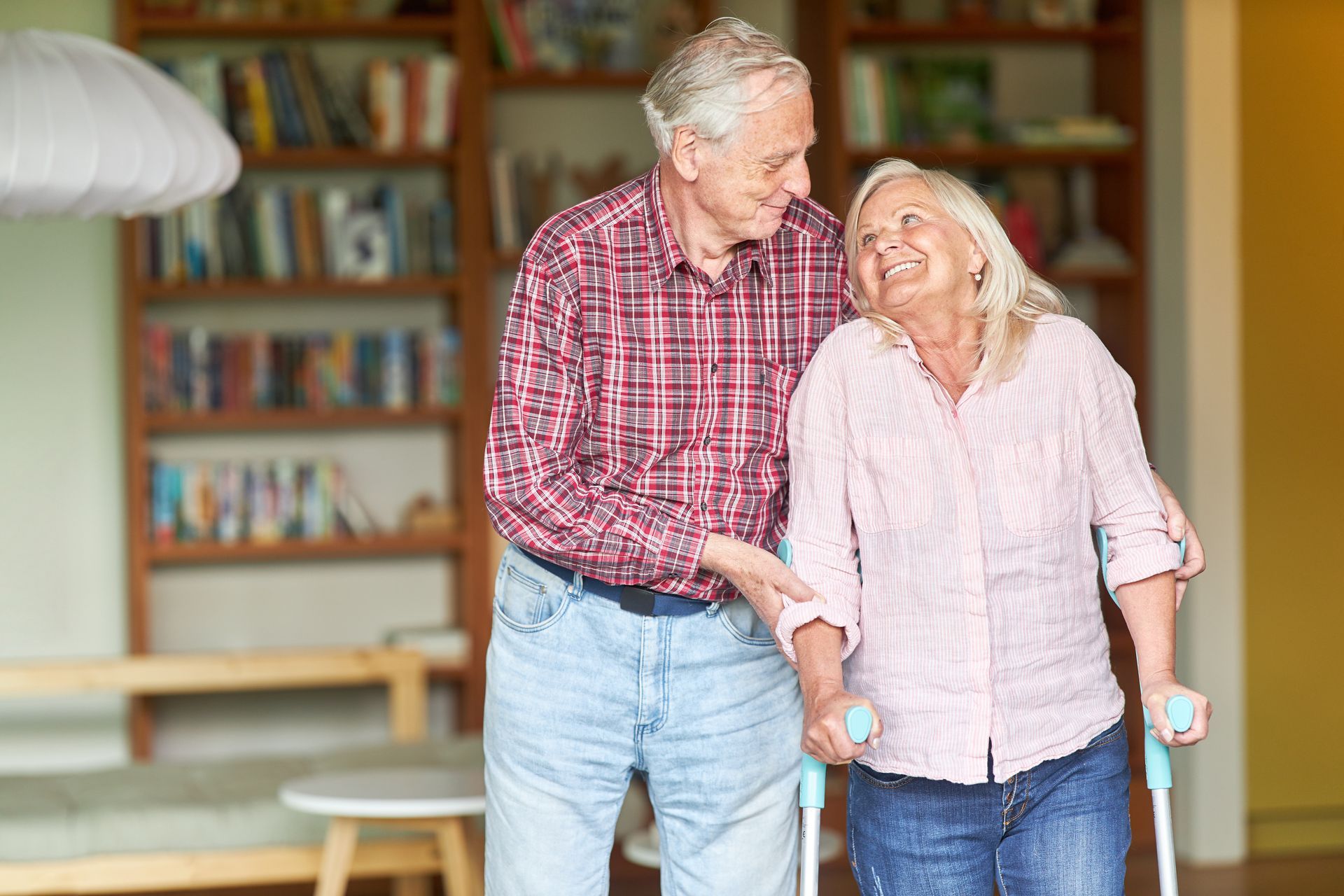 Senior couple gazing at eachother