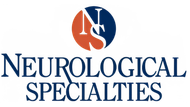 Neurological Specialties logo with orange and navy circle