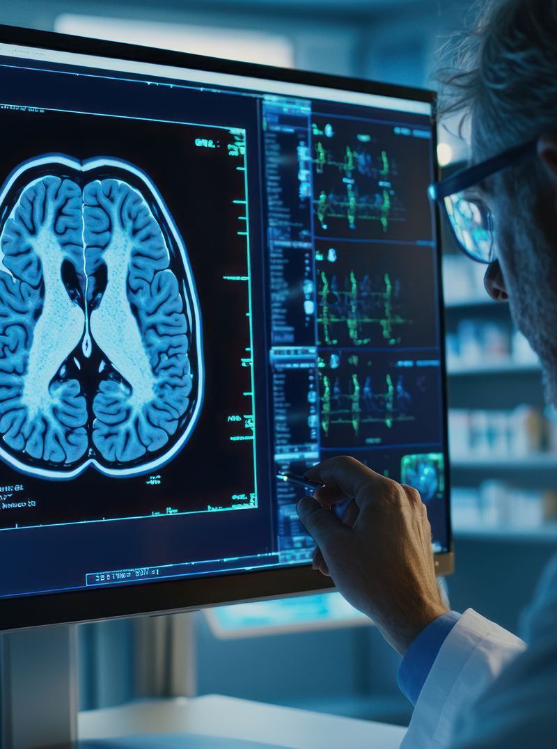 neurologist in tampa fl examining brain scans from EEG