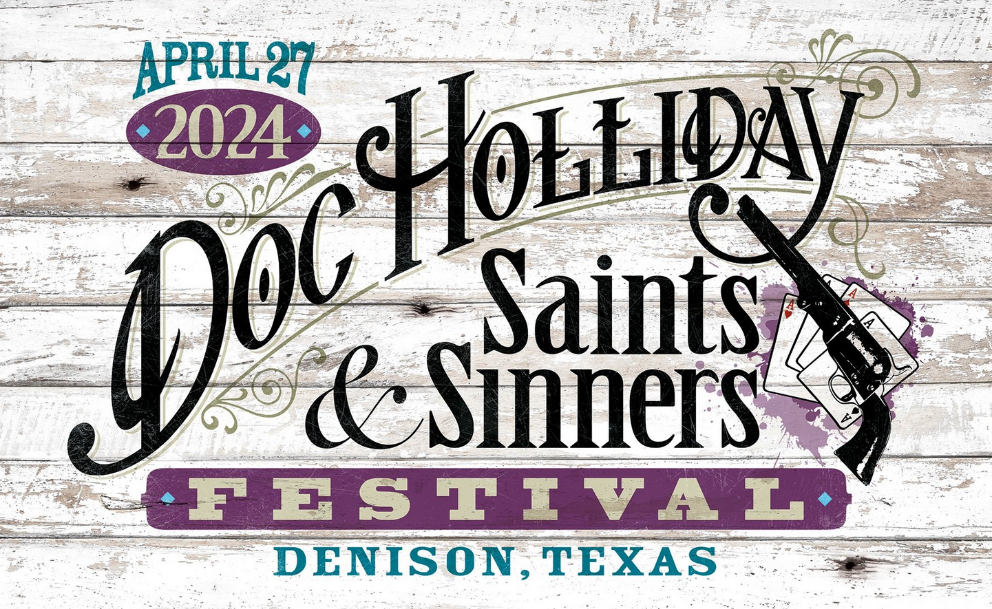 Doc Holliday Saints & Sinners festival returns! Join as we celebrate the boomtown of Denison in the 1870-80's with authentic old west reenactors from the past when Doc Holliday had an office in Downtown Denison! Events will include authors, historians, wild west photo ops, wagon rides, kids activities, petting zoo, gunfights, a costume contests, food, live music, and much more.