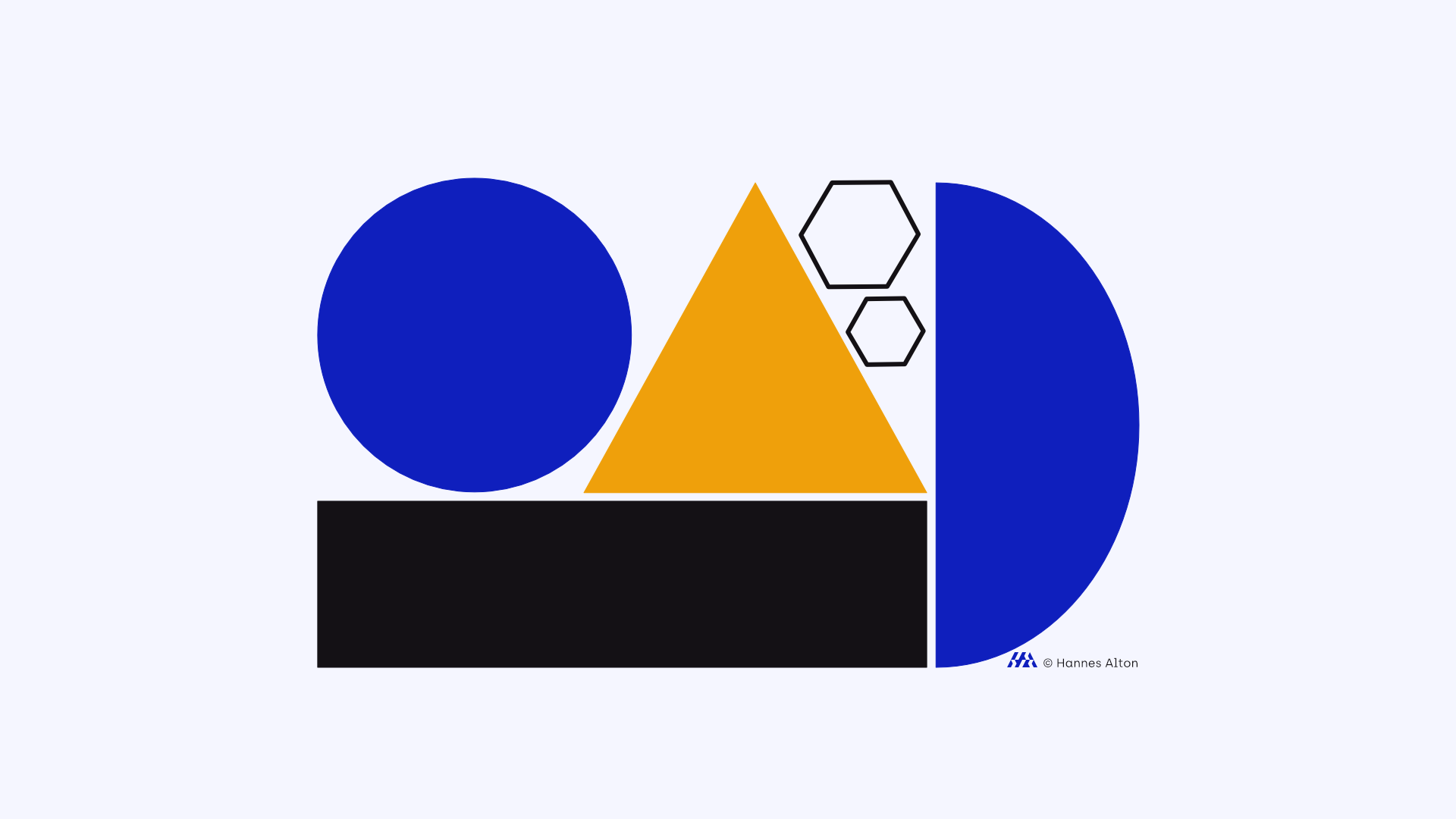 Forme geometriche - Visualizzazione delle cinque fasi della Puzzle Transformation