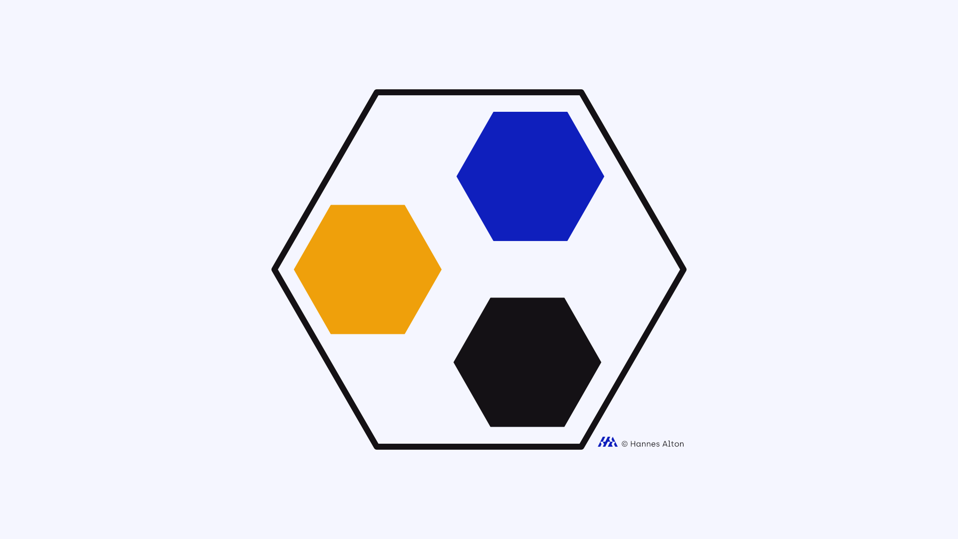 Hexagon mit drei farbigen Teamsymbolen – Change Management und Projektumsetzung