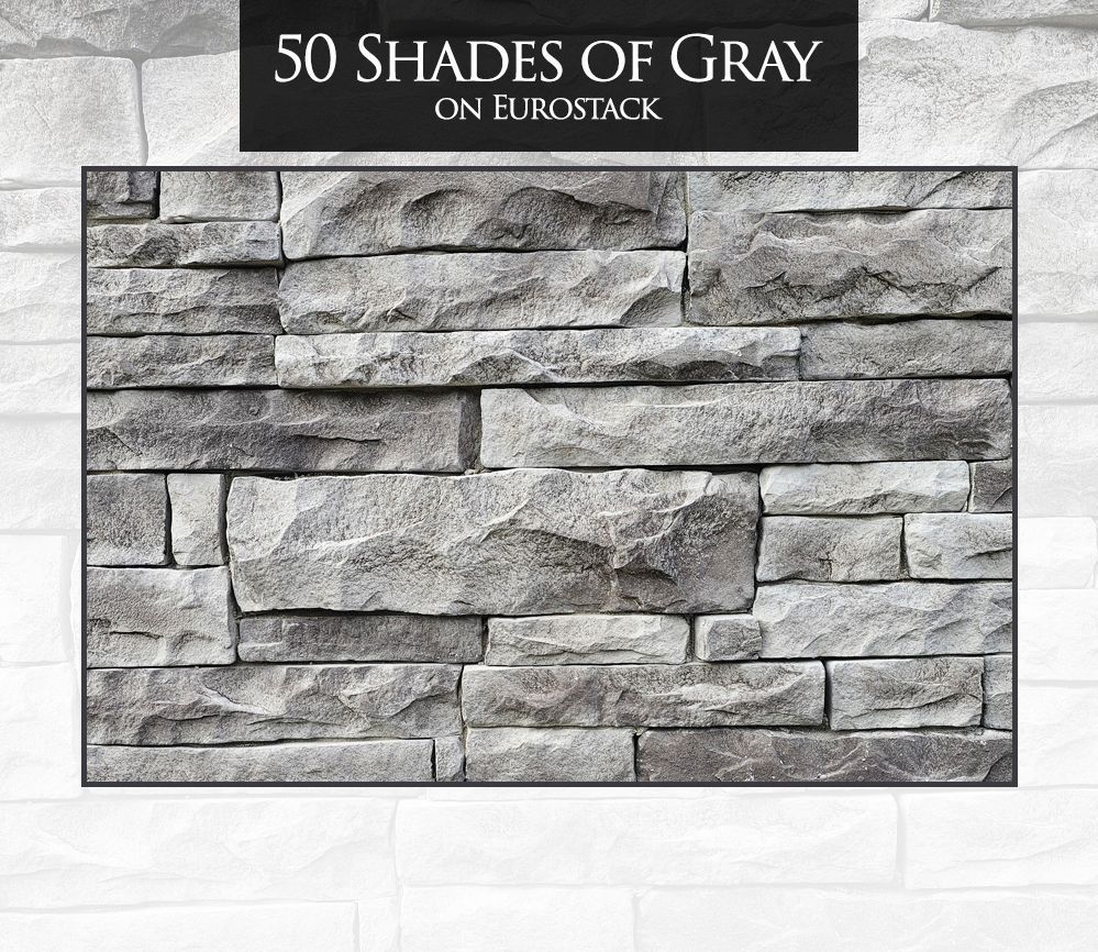 A picture of a stone wall with the words 50 shades of gray on eurostack