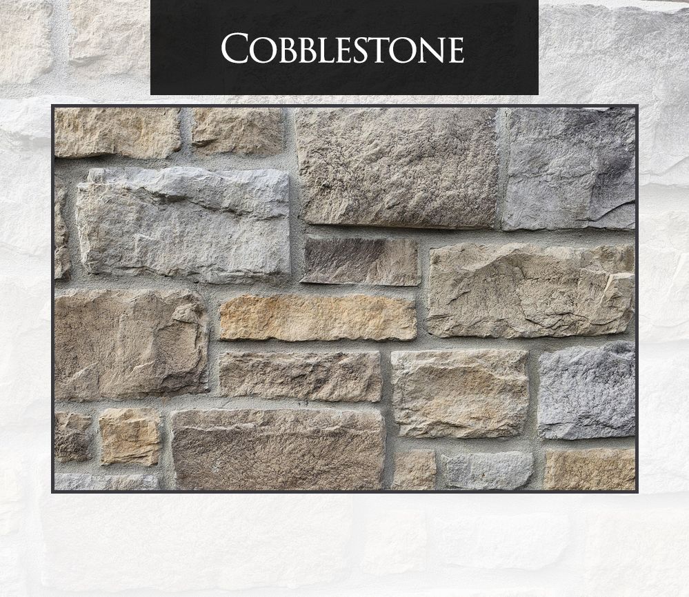 A picture of a cobblestone stone wall