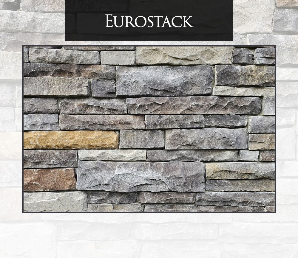 A picture of a stone wall that says eurostack on it