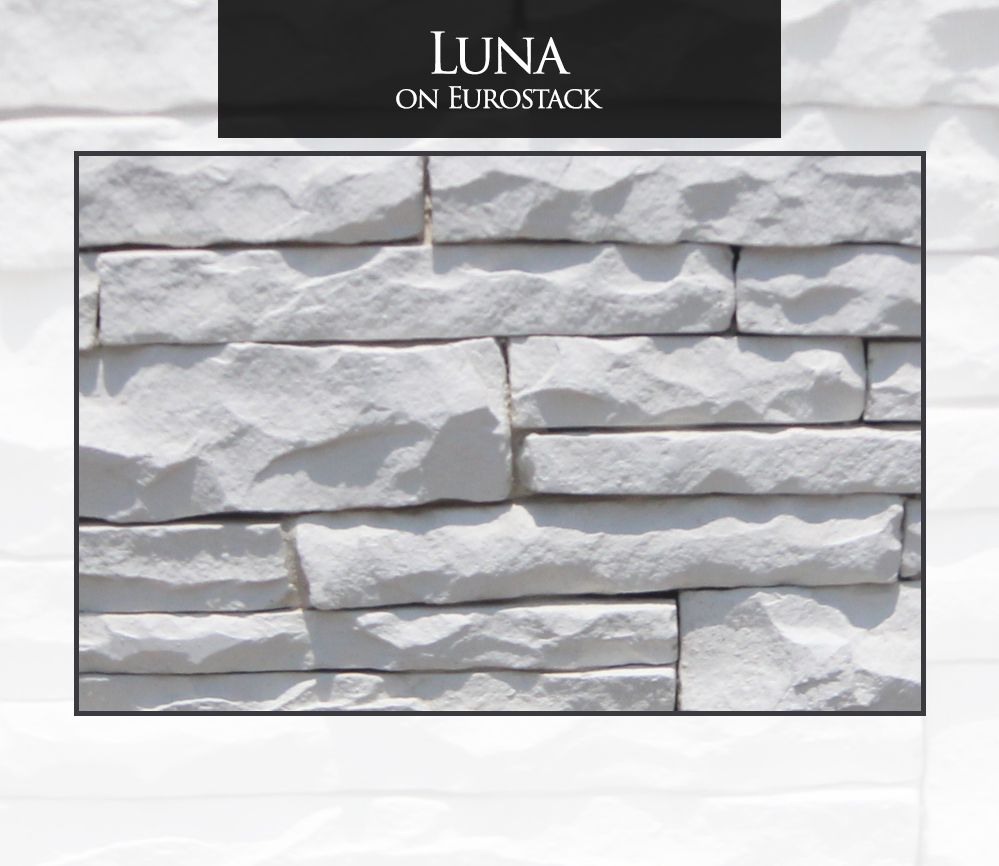 White Luna Eurostack stone wall.