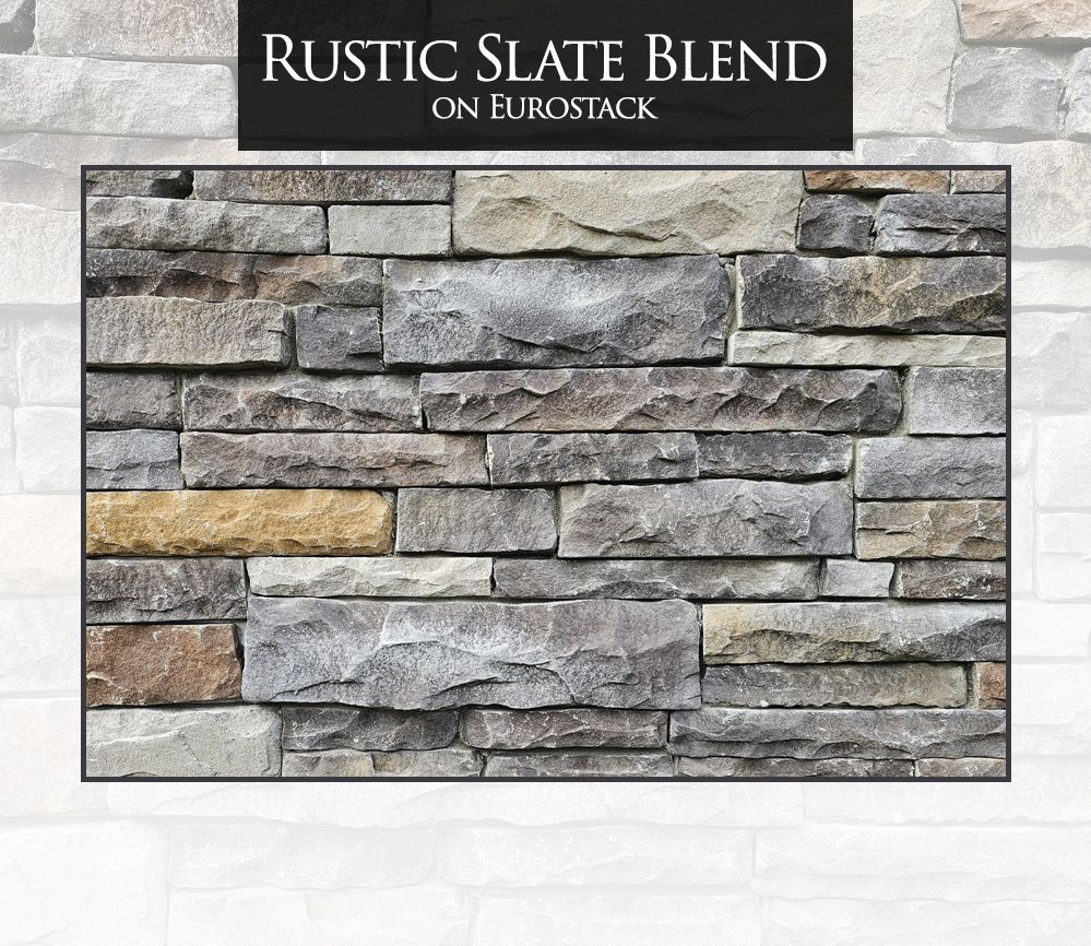 A picture of a rustic slate blend stone wall