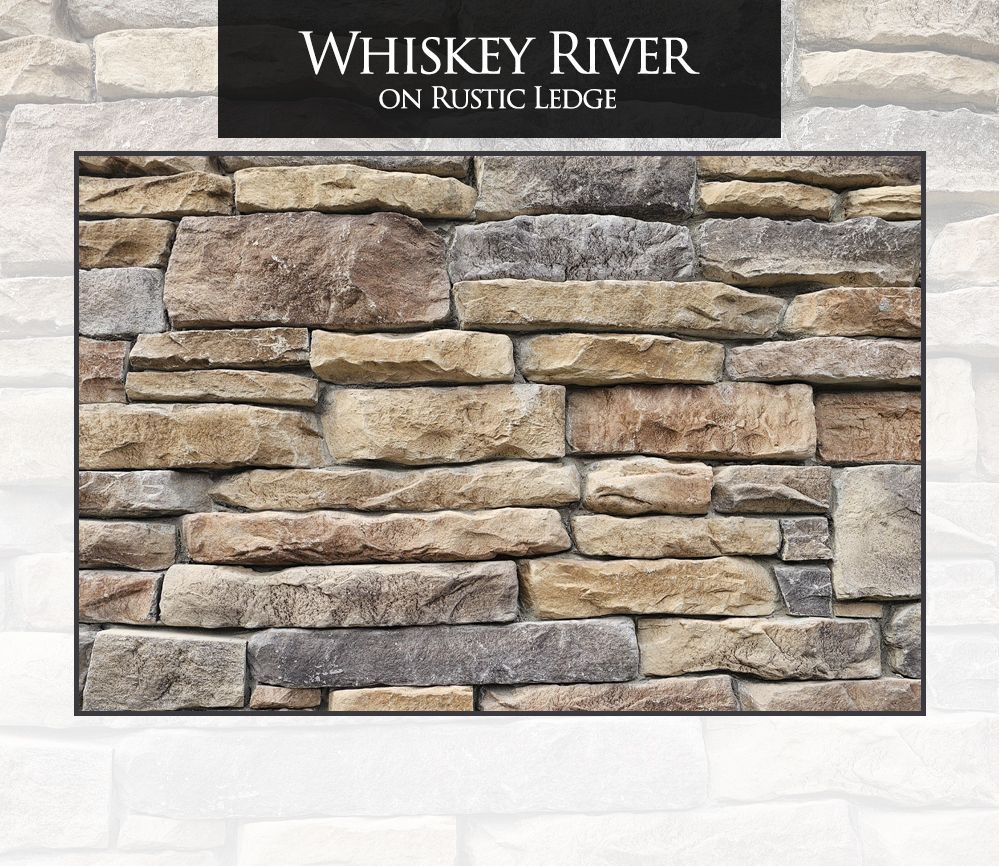 A picture of whiskey river on rustic ledge stone