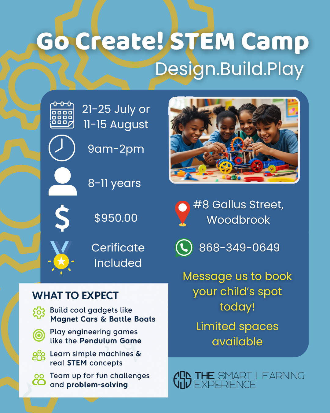 Promomotional flyer for the Go Create! STEM Camp