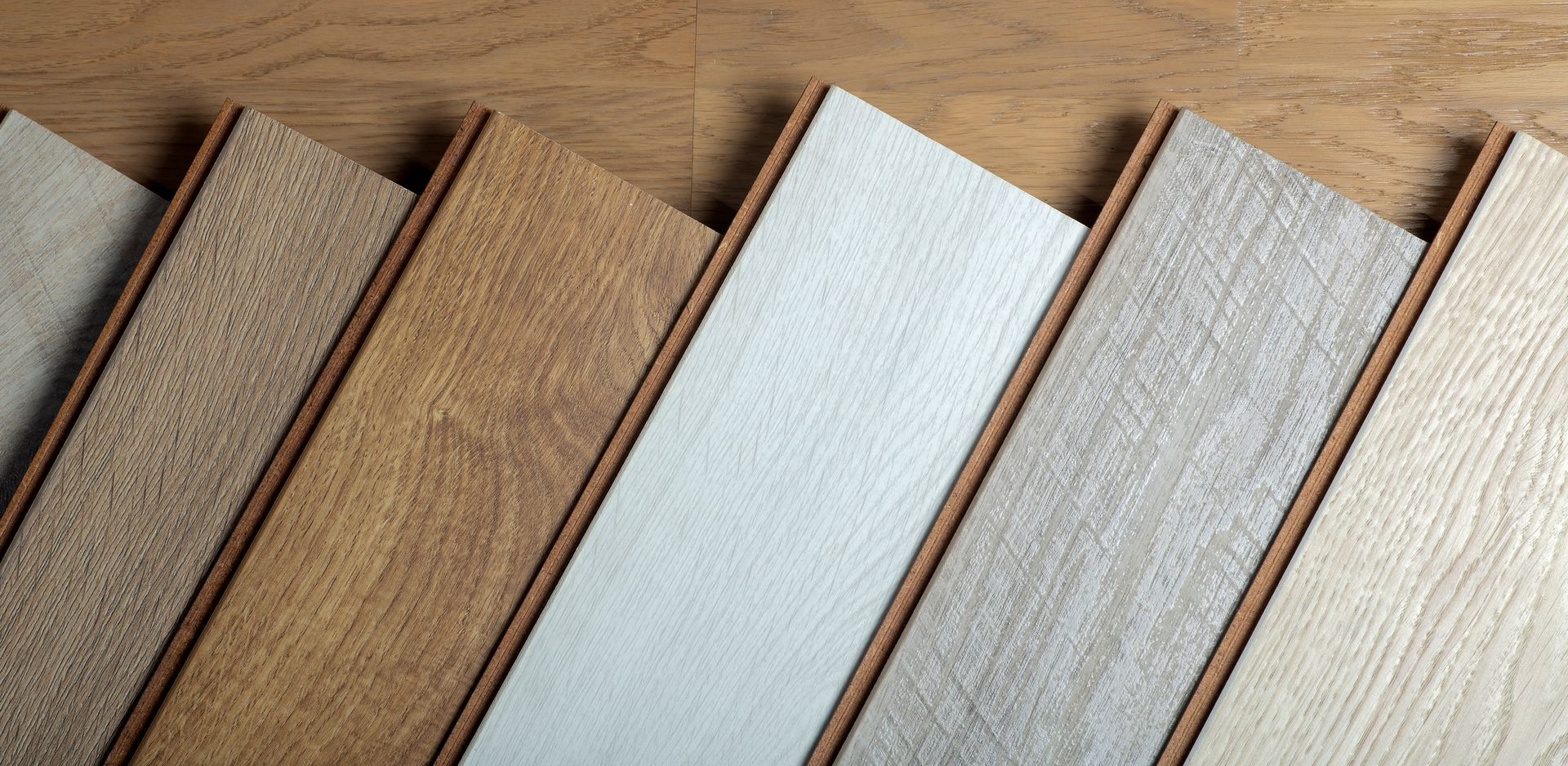 Samples of laminate flooring.