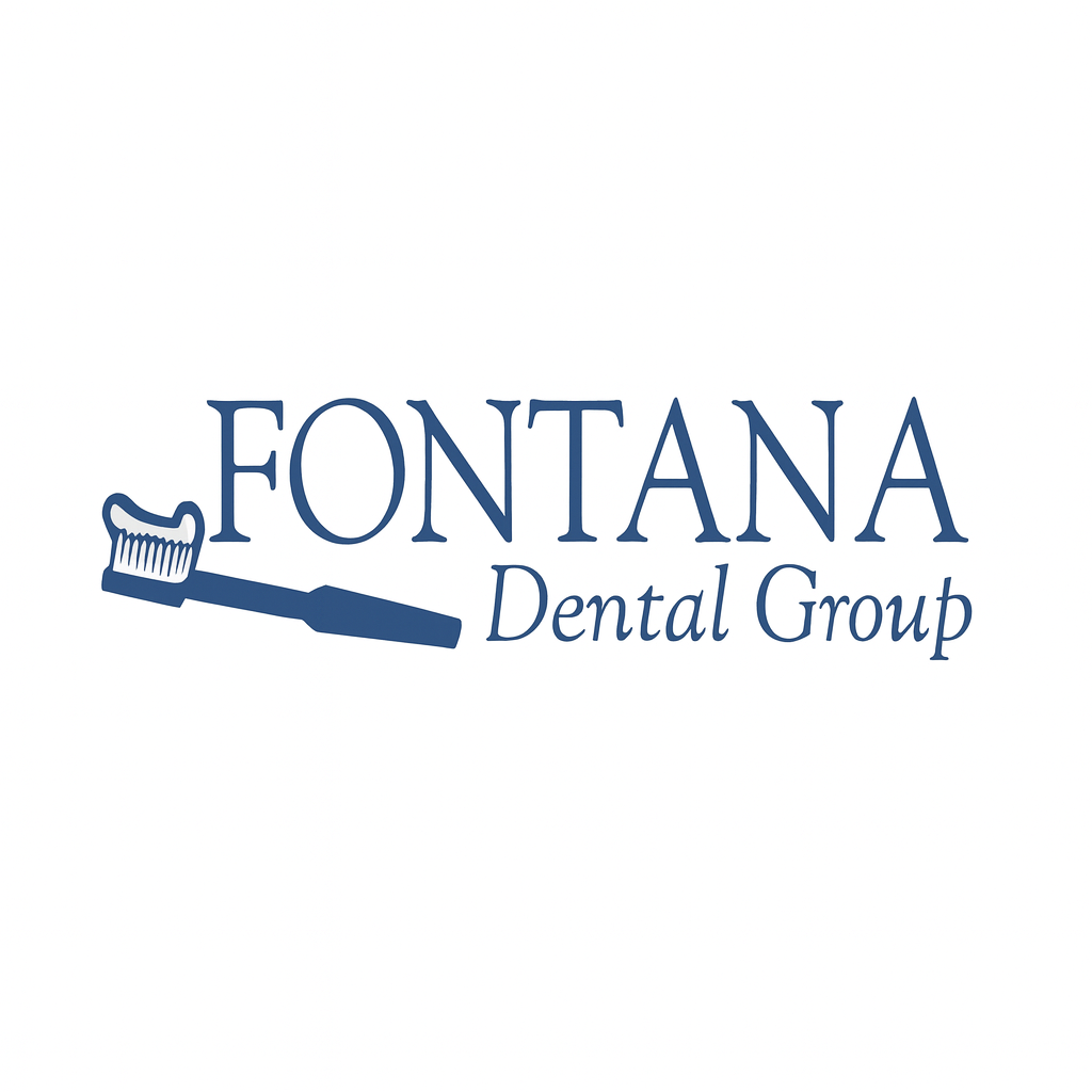 Fontana Dental Group logo with a blue toothbrush and text.
