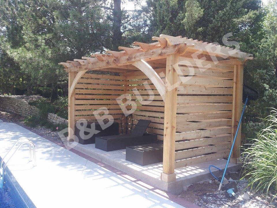 Poolside wooden cabana