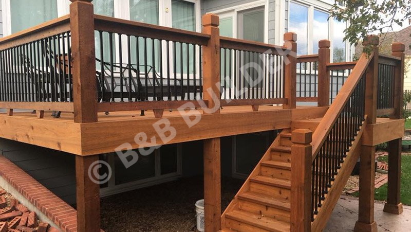 Wooden deck with stairs