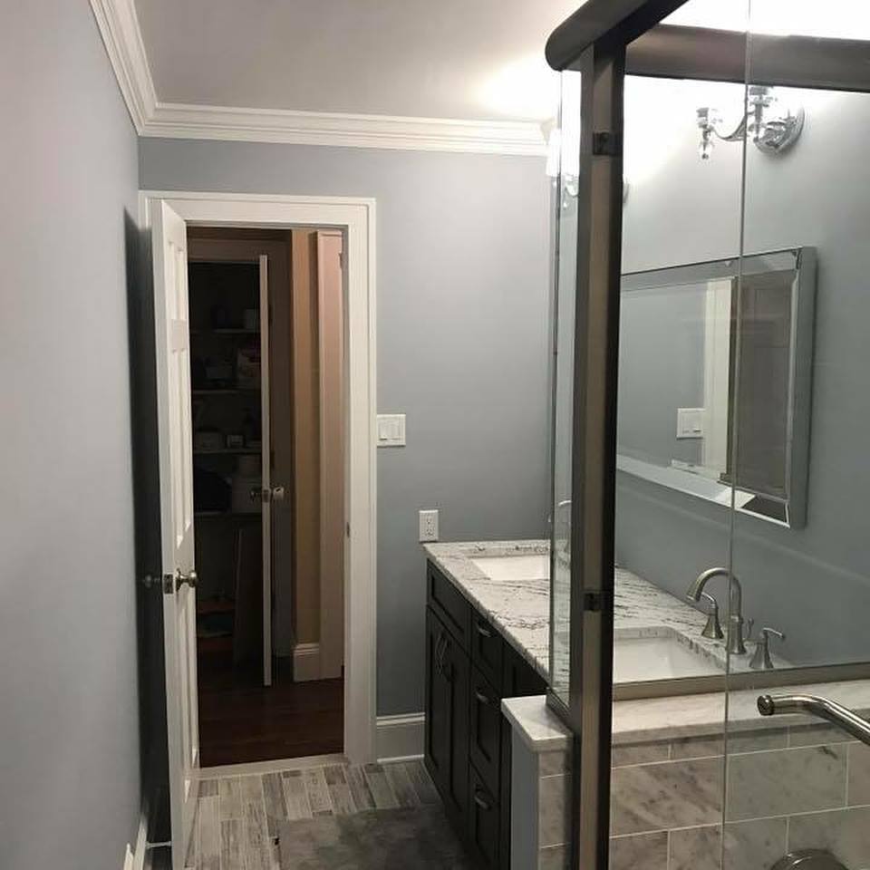 Bathroom - Old Bathroom with Brown Door in Morris County, NJ
