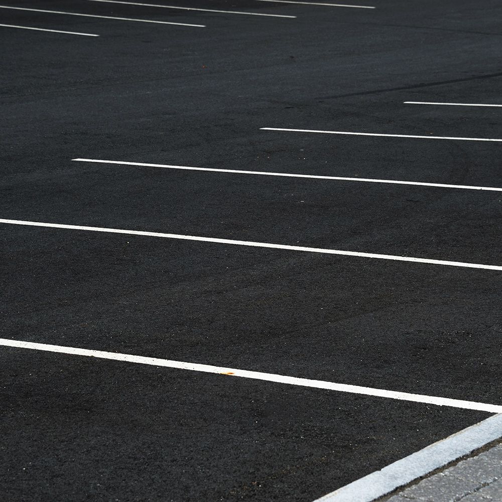 Parking Lot With White Lines