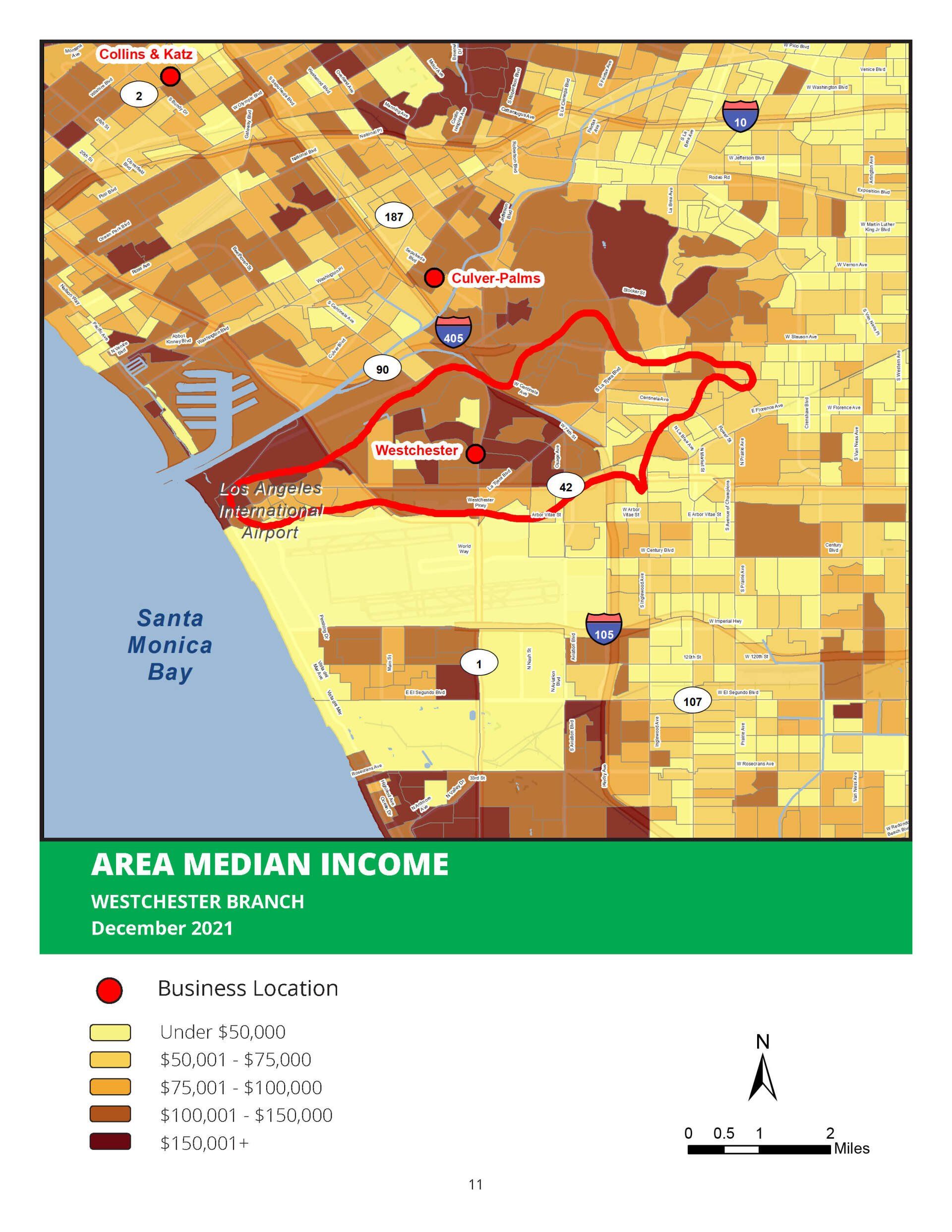 PMA sample map of median income