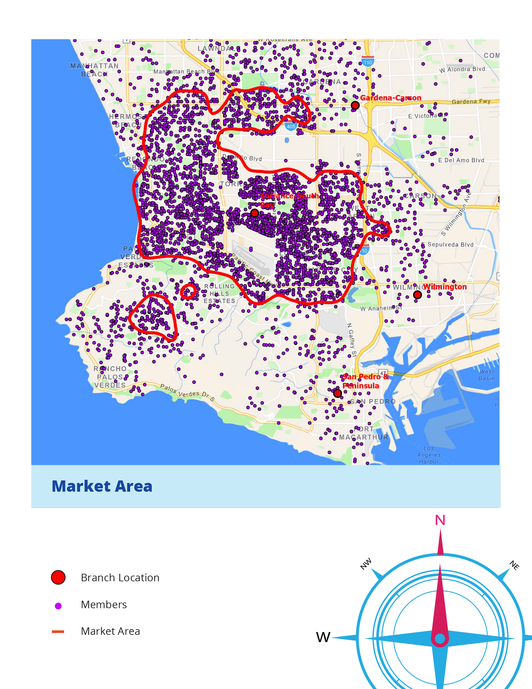 Primary market area boundary 