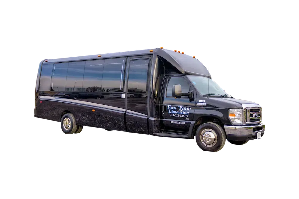A silver and black luxury bus