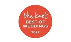 A round orange logo for