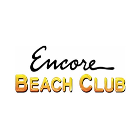 encore beach club logo on a white background