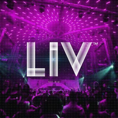 the word liv is written in white lines on a dark background .