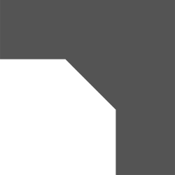 A white square with a gray corner on a gray background.