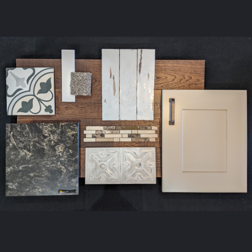 There are many different types of tiles and cabinets on the board.