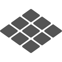 A black and white icon of a grid of squares on a white background.