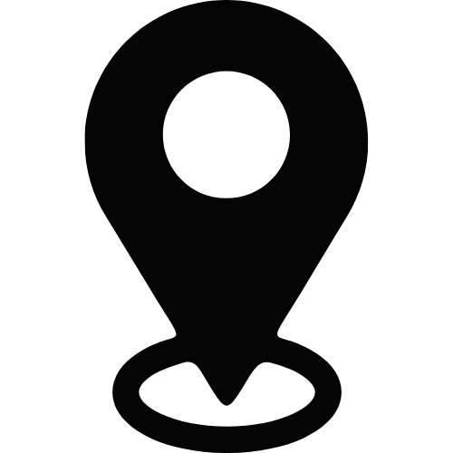 A map pin with a circle in the middle free icon