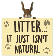 Squirrel holding sign: