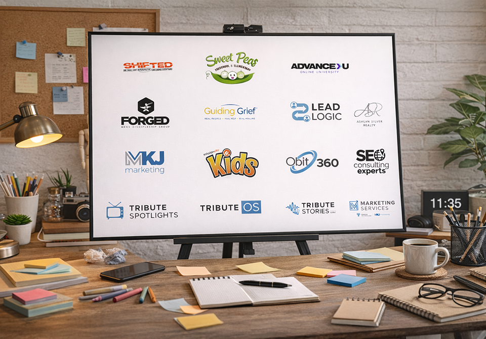 Billboard: Man holding a laptop smiles. Text reads 