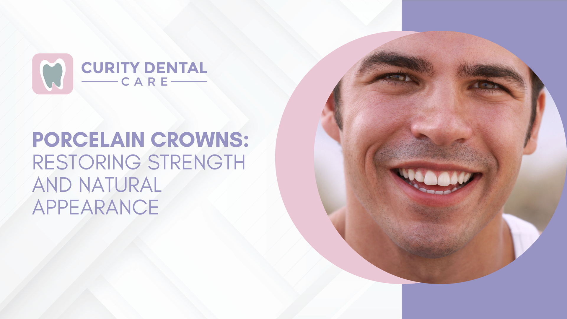A man smiles brightly next to Curity Dental Care branding and the text: 