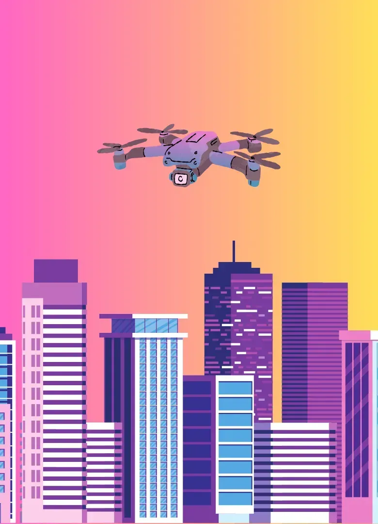 Professional drone in flight capturing high-resolution image