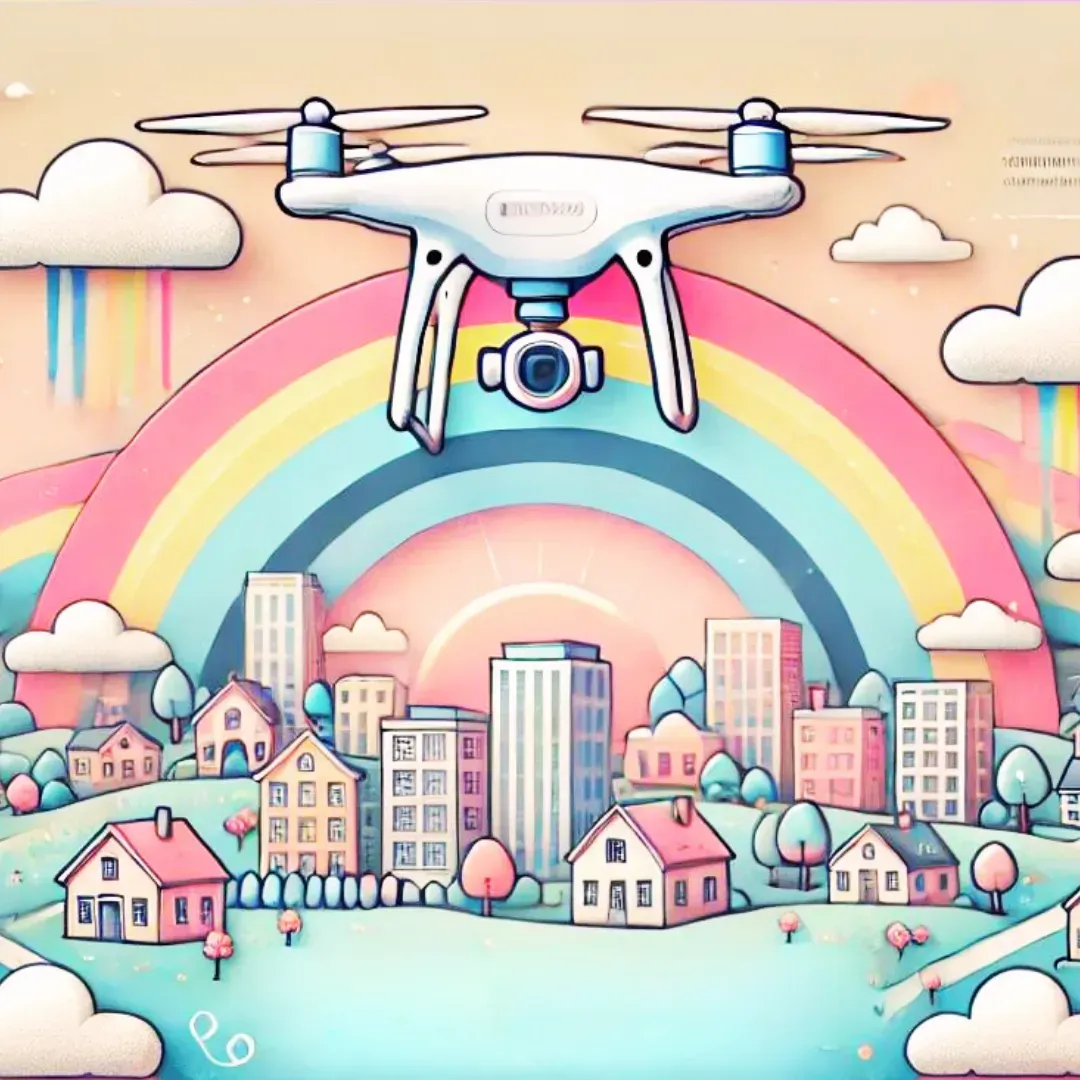 3D mapping software displaying a detailed urban model