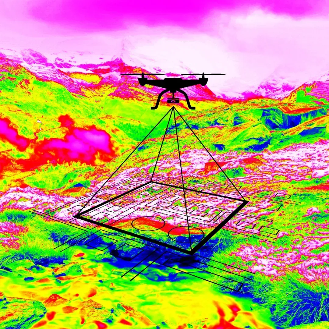 Drone performing thermal inspection