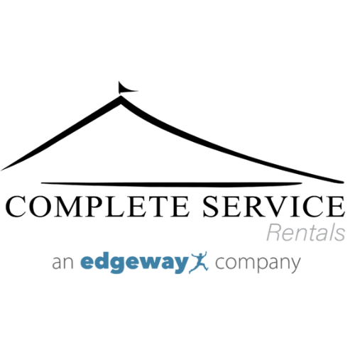 a logo for complete service rentals