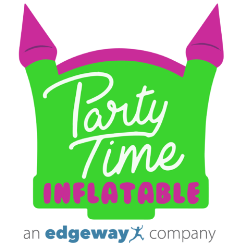 a logo for party time inflatable
