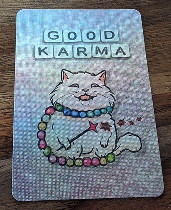 The Good Karma card from the card game inspired by Taylor Swift's Eras tour.