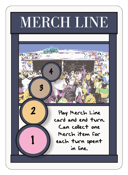 The merch line cards for the card game based on Taylor Swift's Eras Tour.