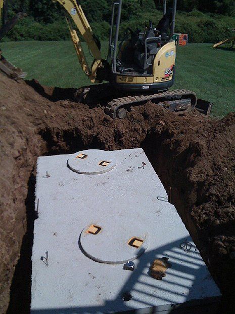 2 Compartment Tank Installation — Chester County, PA — J. Gallagher Septic & Wastewater Control
