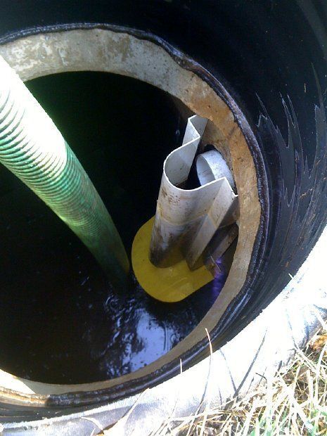 Baffle Inside the Septic — Chester County, PA — J. Gallagher Septic & Wastewater Control
