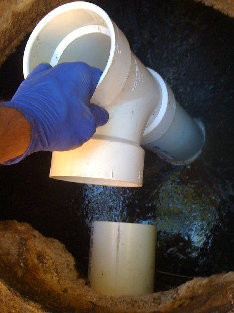 Installing Baffles — Chester County, PA — J. Gallagher Septic & Wastewater Control