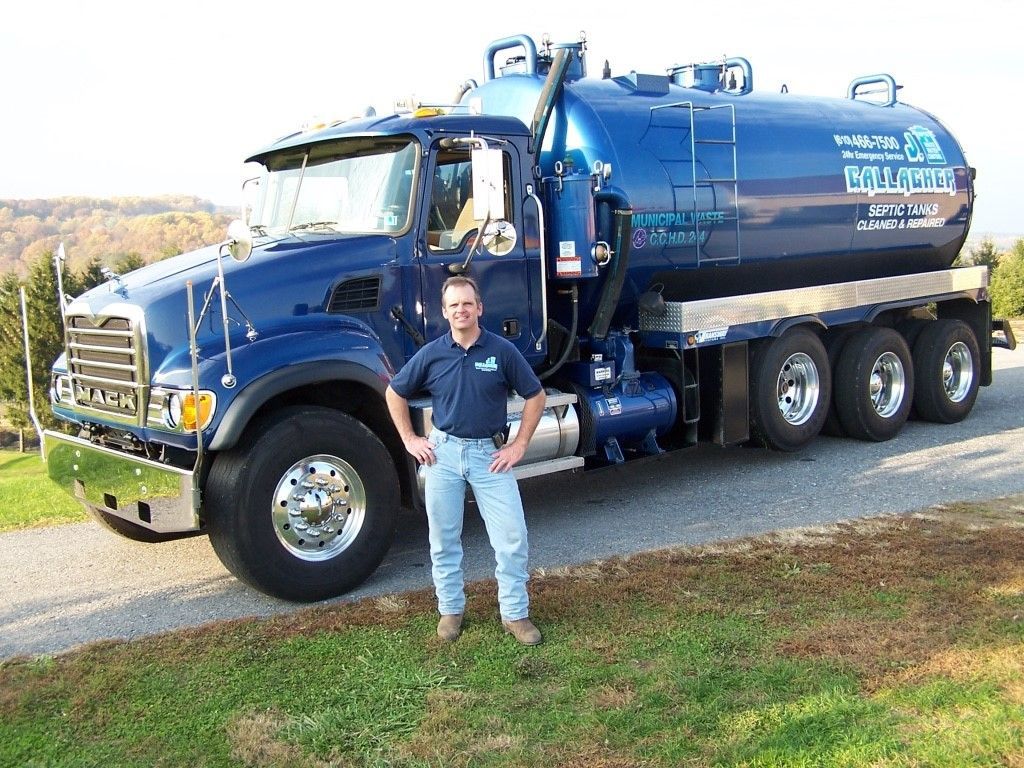 Blue Septic Truck — Chester County, PA — J. Gallagher Septic & Wastewater Control