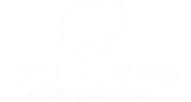 White logo: stylized bird above text, 